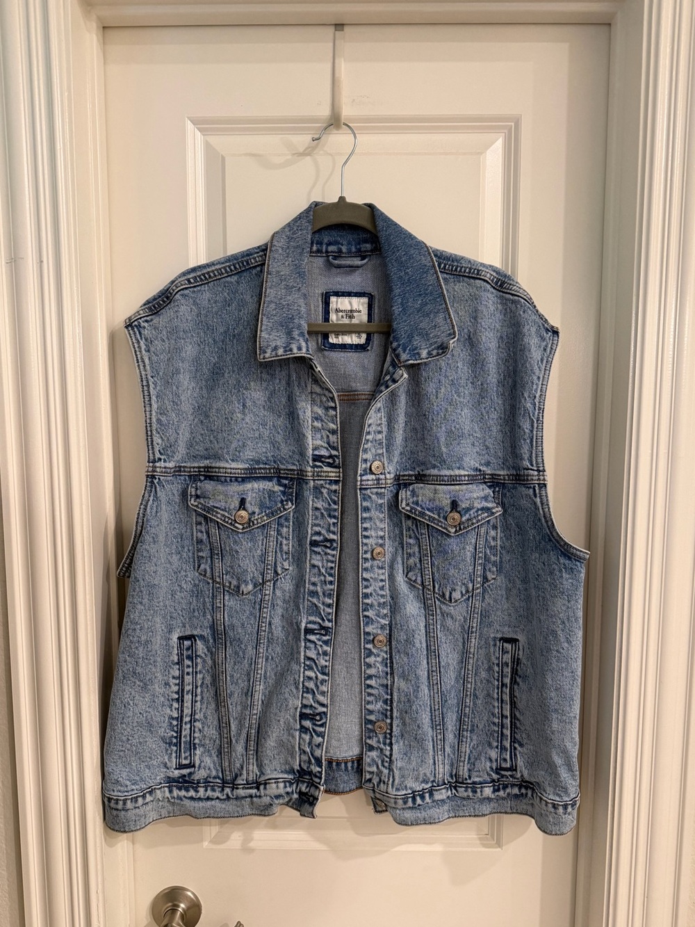 A&F oversized denim vest